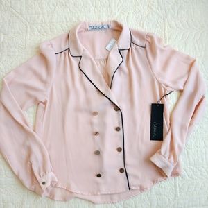Chloe K gold button blouse